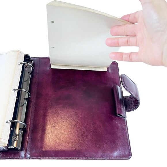 Con Conti Leather 3 Ring Calendar Organizer Binder Zip Pouch Harper House System - Picture 12 of 16